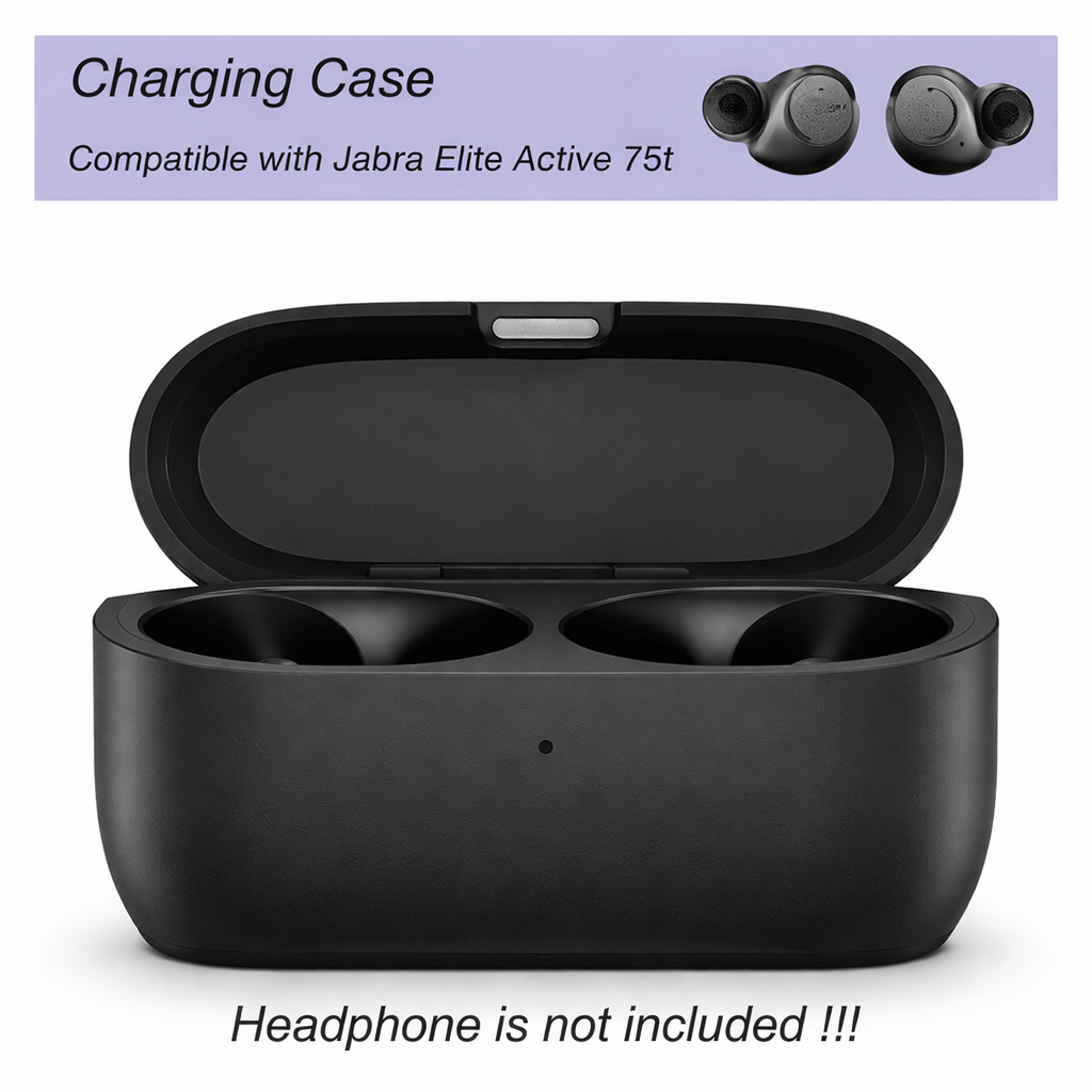 Compatible With Jabra Elite 75T Charging Case, Replacement Charger Case Cradle Dock for Jabra Elite 75T Wireless Earbuds (Capacity: 700Mah), Black