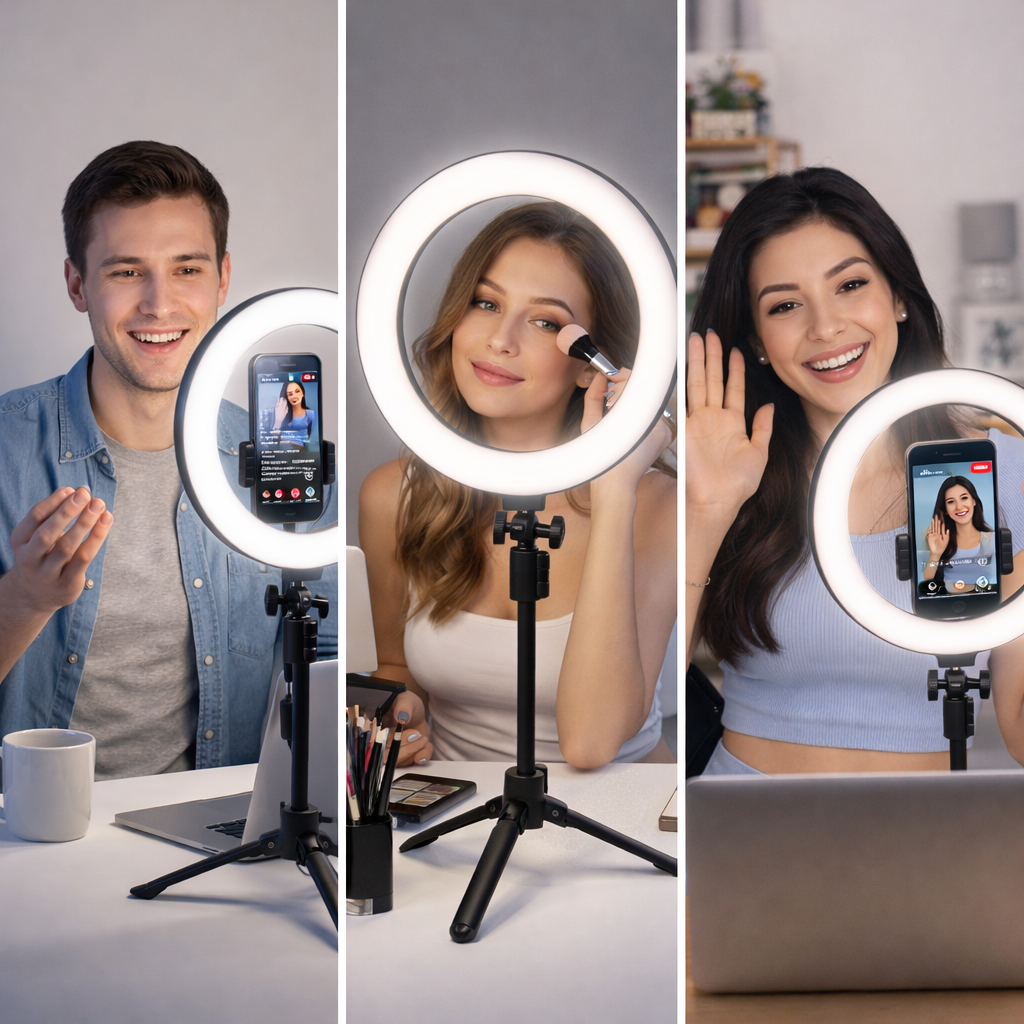 Ring Lamp - Light Live Beauty - Love Beauty - phone holder-Multi Position Fill Light Live -Broadcasting Bracket Small- And Portable Toning Eyes And - Tiktok- Instagram -Beautifying Skin