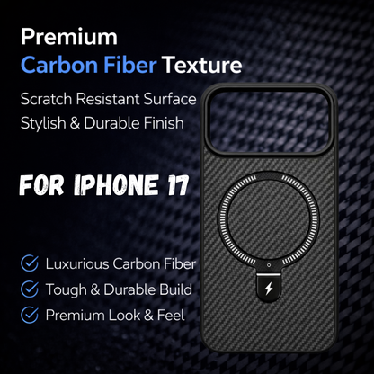 Carbon Fiber Kickstand Mobile Case For Iphone 17