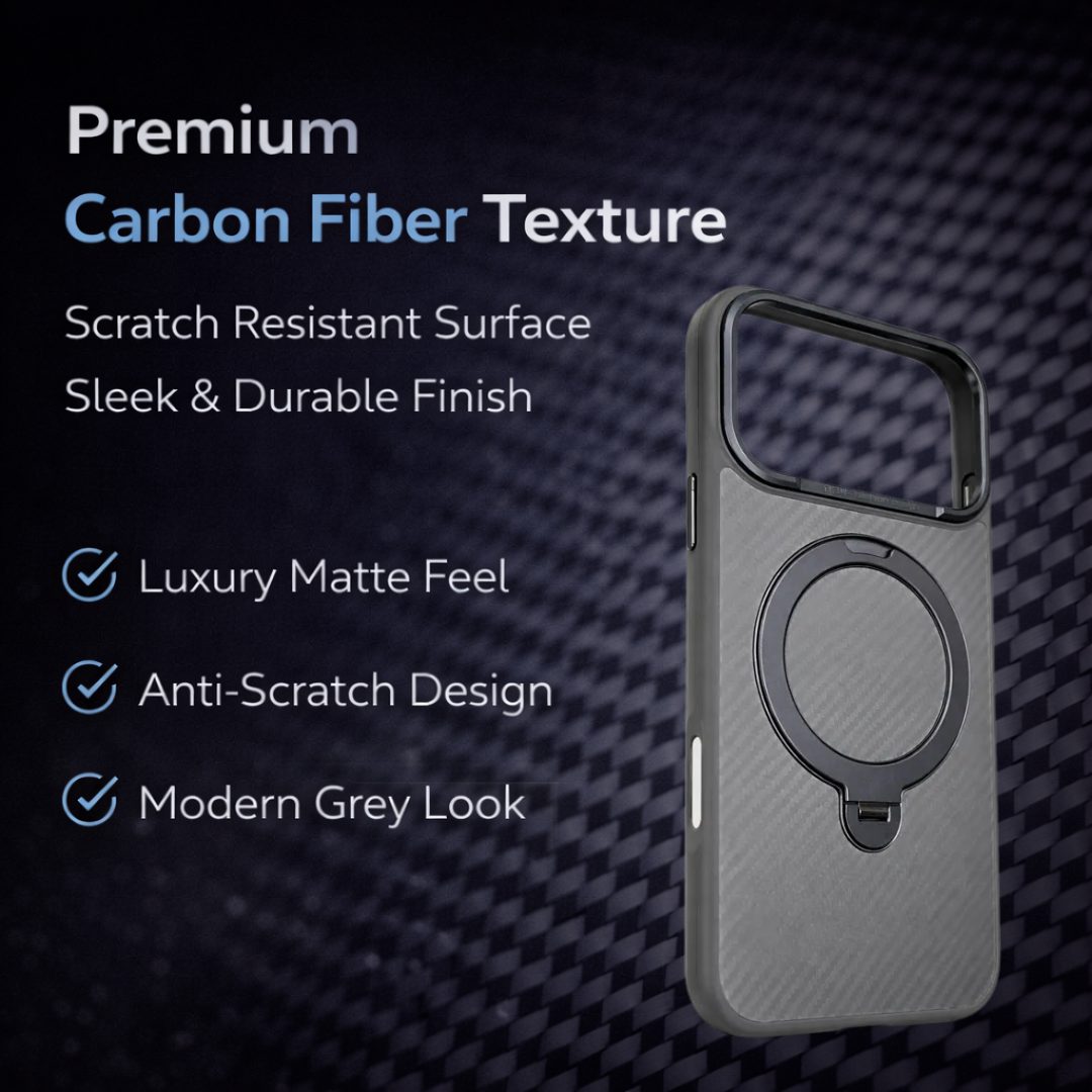 Carbon Fiber Kickstand Mobile Case For Iphone 17