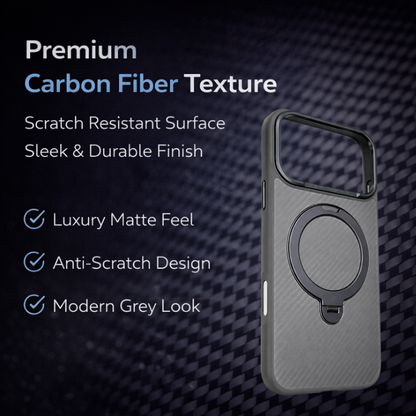 Carbon Fiber Kickstand Mobile Case For Iphone 17