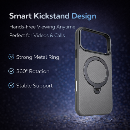 Carbon Fiber Kickstand Mobile Case For Iphone 17
