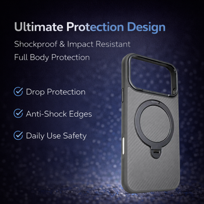 Carbon Fiber Kickstand Mobile Case For Iphone 17