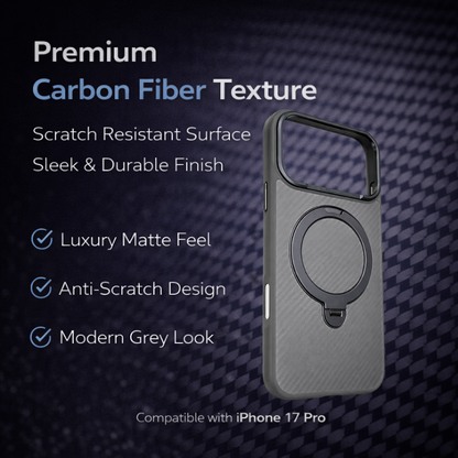 Carbon Fiber Kickstand Mobile Case For Iphone 17 Pro