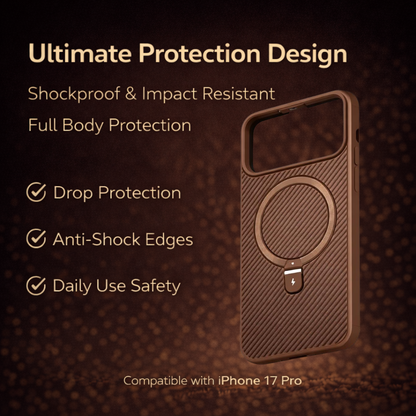 Carbon Fiber Kickstand Mobile Case For Iphone 17 Pro