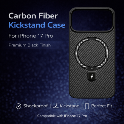 Carbon Fiber Kickstand Mobile Case For Iphone 17 Pro