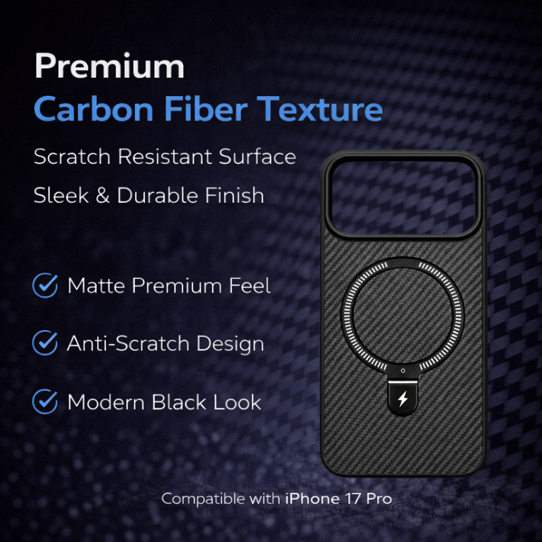 Carbon Fiber Kickstand Mobile Case For Iphone 17 Pro