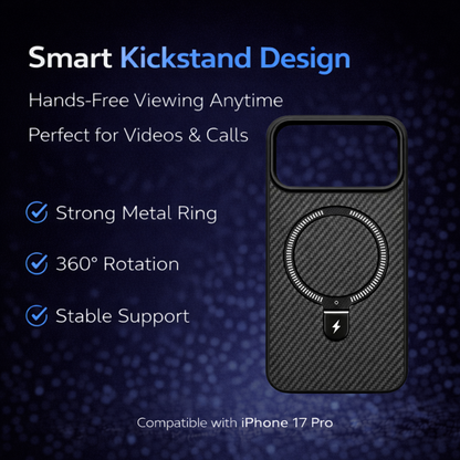 Carbon Fiber Kickstand Mobile Case For Iphone 17 Pro