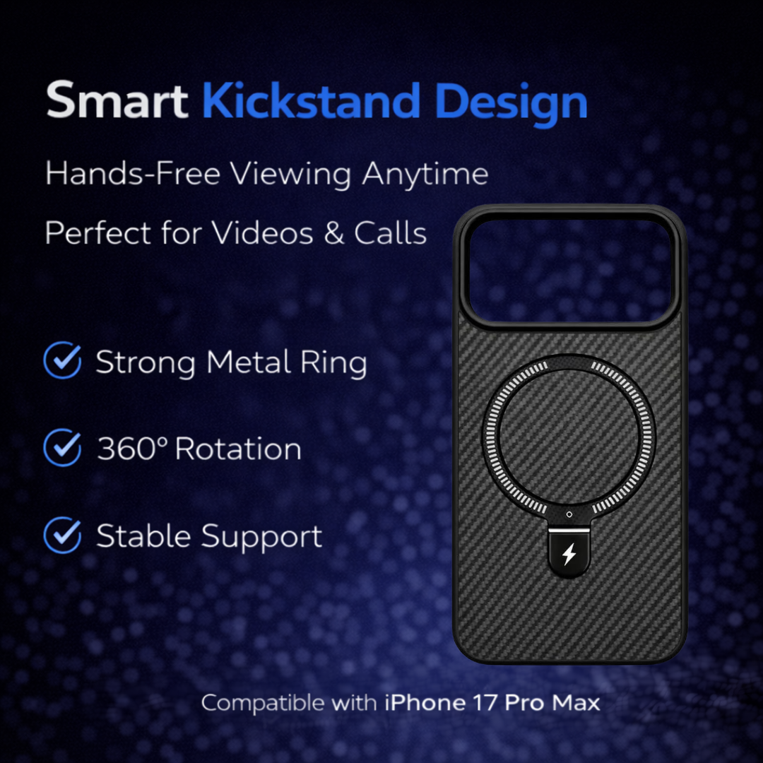 Carbon Fiber Kickstand Mobile Case For Iphone 17 Pro Max