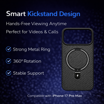 Carbon Fiber Kickstand Mobile Case For Iphone 17 Pro Max