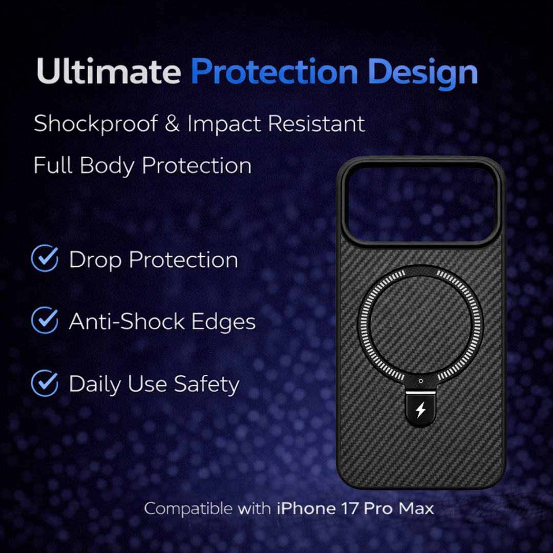 Carbon Fiber Kickstand Mobile Case For Iphone 17 Pro Max