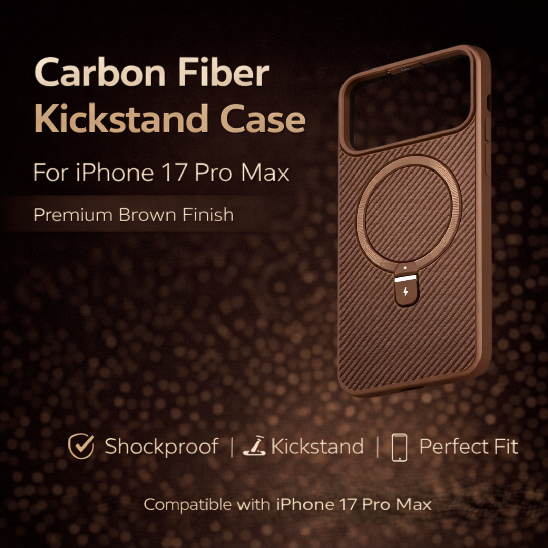 Carbon Fiber Kickstand Mobile Case For Iphone 17 Pro Max