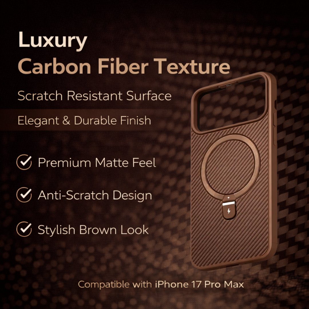 Carbon Fiber Kickstand Mobile Case For Iphone 17 Pro Max
