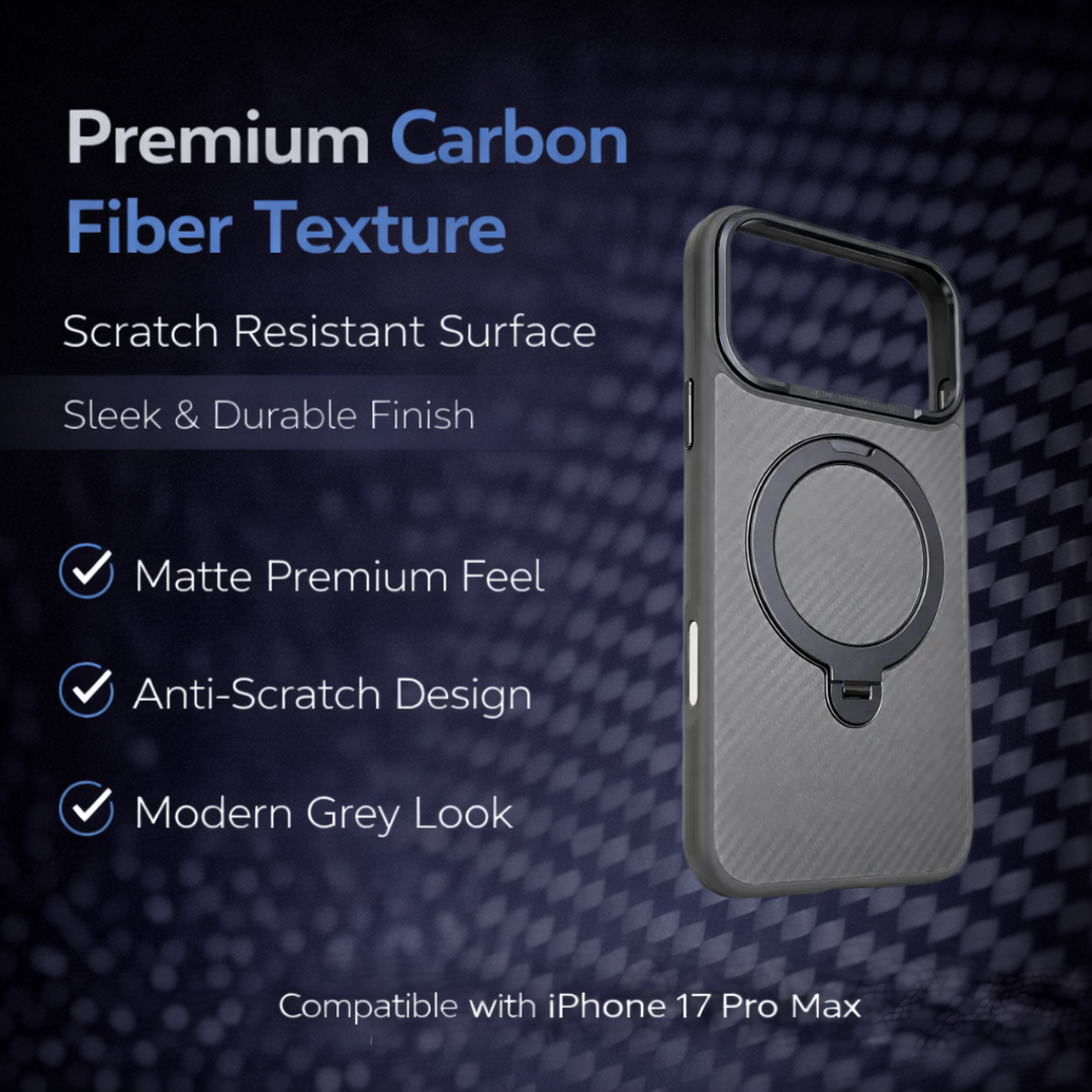 Carbon Fiber Kickstand Mobile Case For Iphone 17 Pro Max