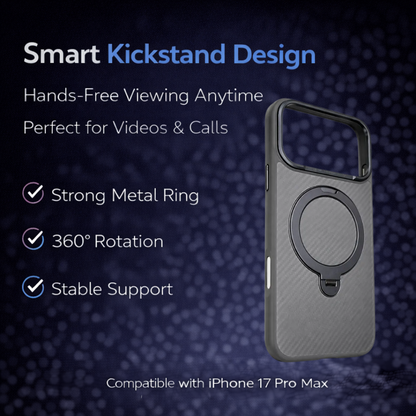 Carbon Fiber Kickstand Mobile Case For Iphone 17 Pro Max