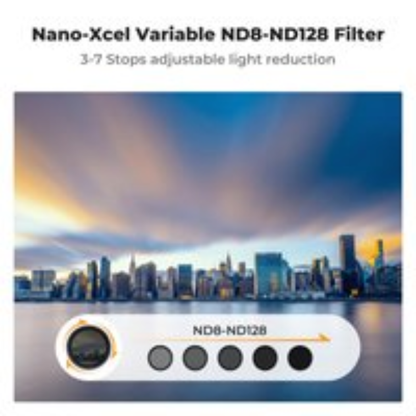 K&F Concept 58mm Variable ND Filter ND8-128 (3-7 Stop) HD Hydrophobic VND Filter for Camera Lens No