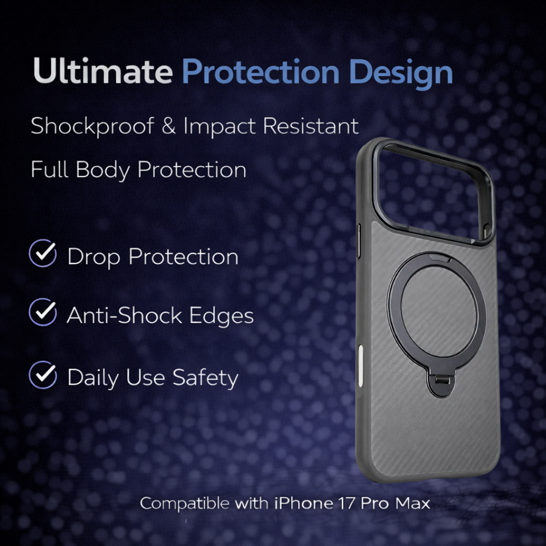 Carbon Fiber Kickstand Mobile Case For Iphone 17 Pro Max