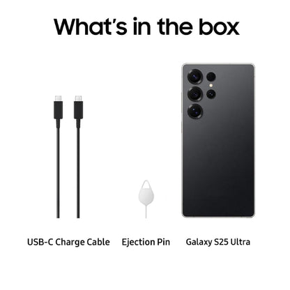 Samsung Galaxy S25 Ultra 5G Mobile with Galaxy AI (Titanium Black, 12GB RAM, 256GB Storage),Titanium Frame,Ultra Gaming with Snapdragon 8 Elite,200MP Camera