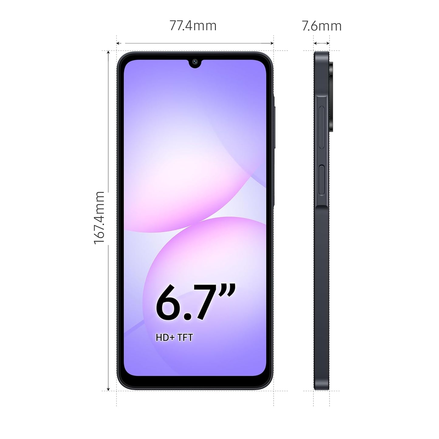 Samsung Galaxy A07 LTE | 50MP Dual Camera | 6.7 Inch HD+ Display | 90Hz Refresh Rate | MediaTek Helio G99 (6nm) | IP54 | 6 Gen OS Upgrade and Security Update