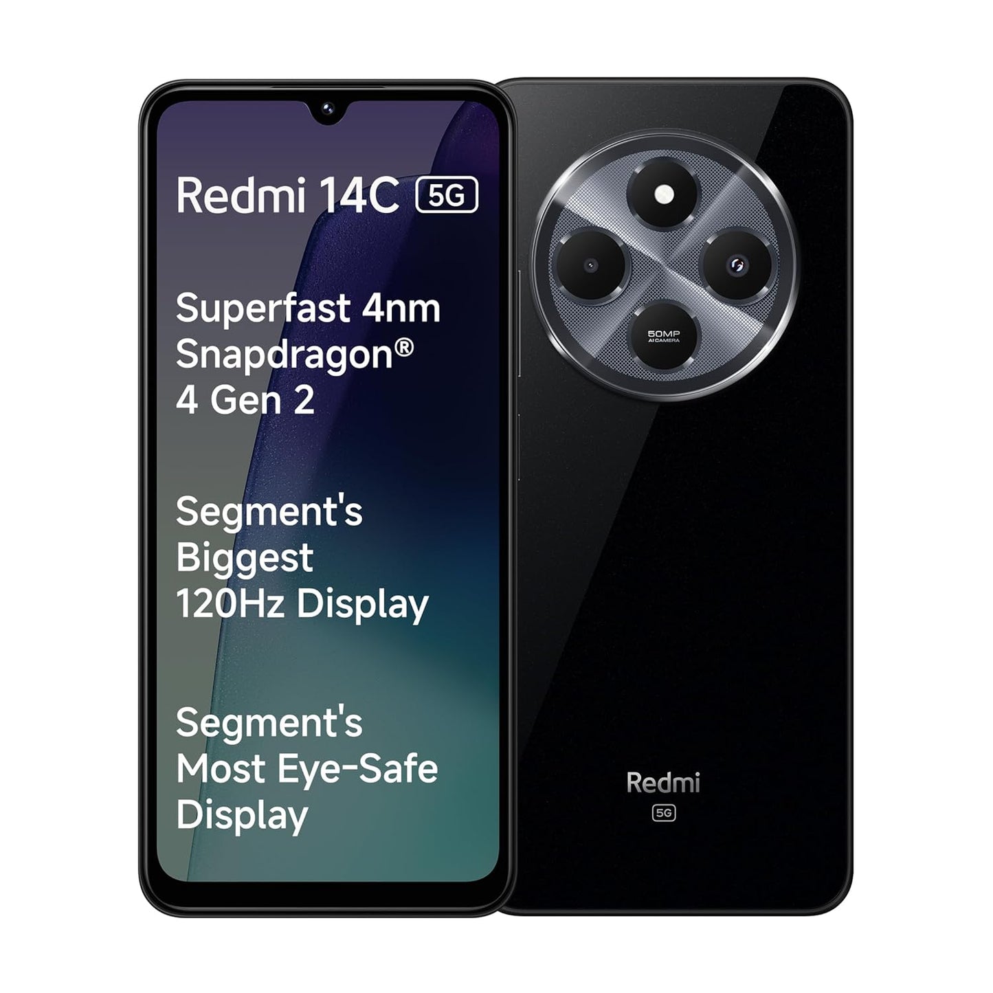 Redmi 14C Superfast 4nm Snapdragon 4 Gen 2 | 120Hz 17.47cm (6.88”) Display | 5160mAh Battery | 50MP Dual Camera | Premium Starlight Design