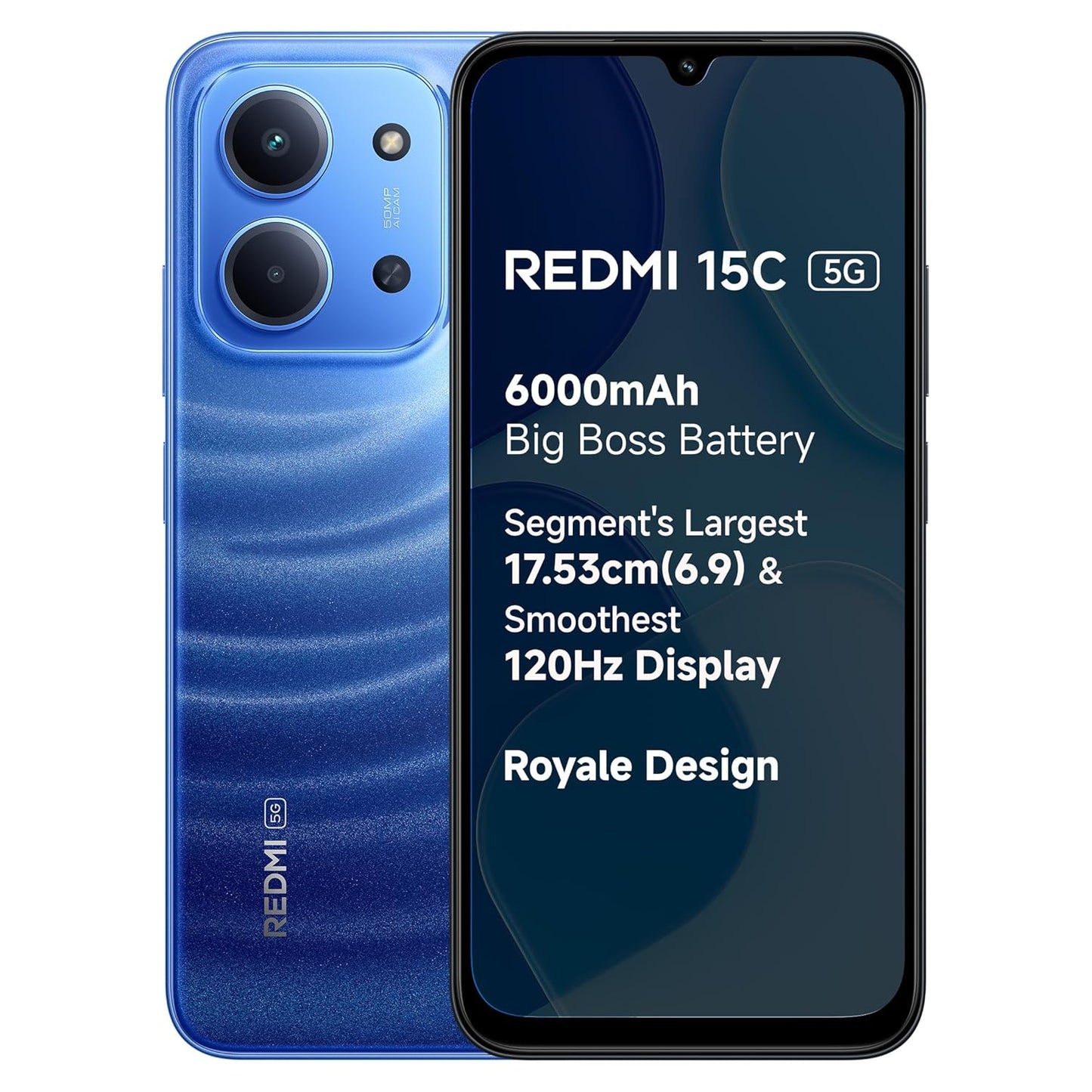 Redmi 15C | Royale Design | Massive 6000mAh Battery | Segment's Largest 17.53cm Display Up to 120Hz | MediaTek Dimensity 6300 | 33W Fast Charging | 50MP AI Dual Camera