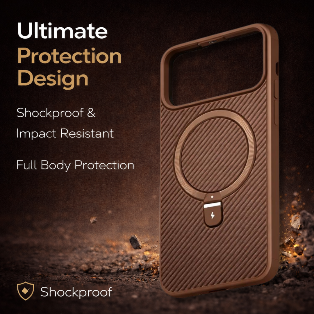 Carbon Fiber Kickstand Mobile Case For Iphone 17