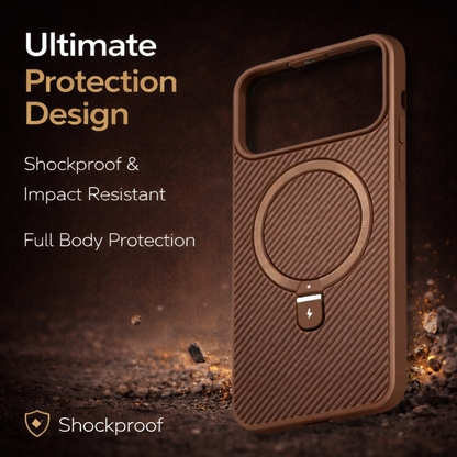 Carbon Fiber Kickstand Mobile Case For Iphone 17