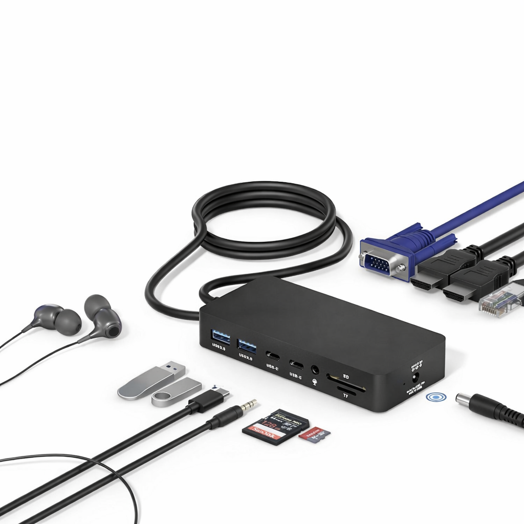 For Surface Dock, Microsoft Surface Docking Station with HDMI x2, VGA, RJ45, USB3.0, USB-C, SD, TF, Audio for Surface Pro 9/8/X/7/6/4/3, Surface Laptop 4/3/2/1, Surface Laptop go, Surface Book 3/2/1
