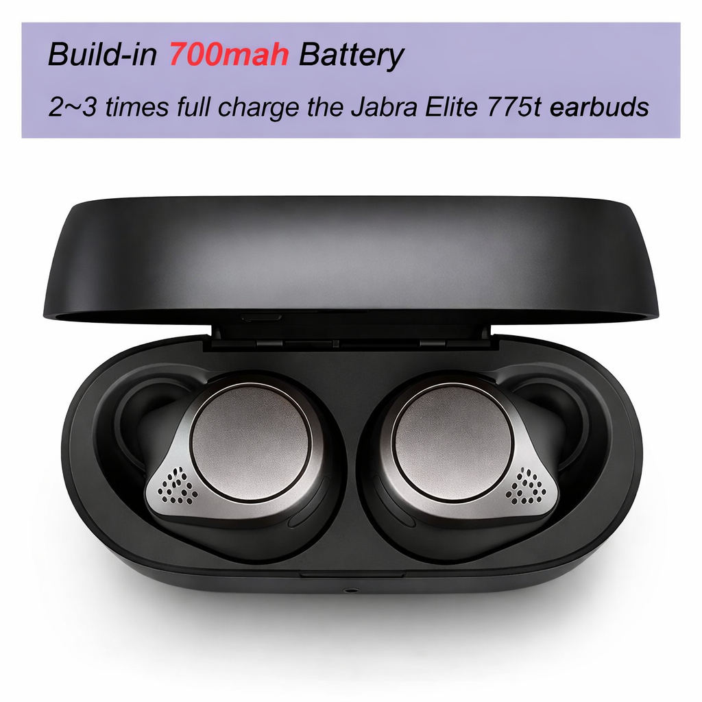 Compatible With Jabra Elite 75T Charging Case, Replacement Charger Case Cradle Dock for Jabra Elite 75T Wireless Earbuds (Capacity: 700Mah), Black