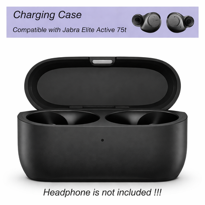 Compatible With Jabra Elite 75T Charging Case, Replacement Charger Case Cradle Dock for Jabra Elite 75T Wireless Earbuds (Capacity: 700Mah), Black
