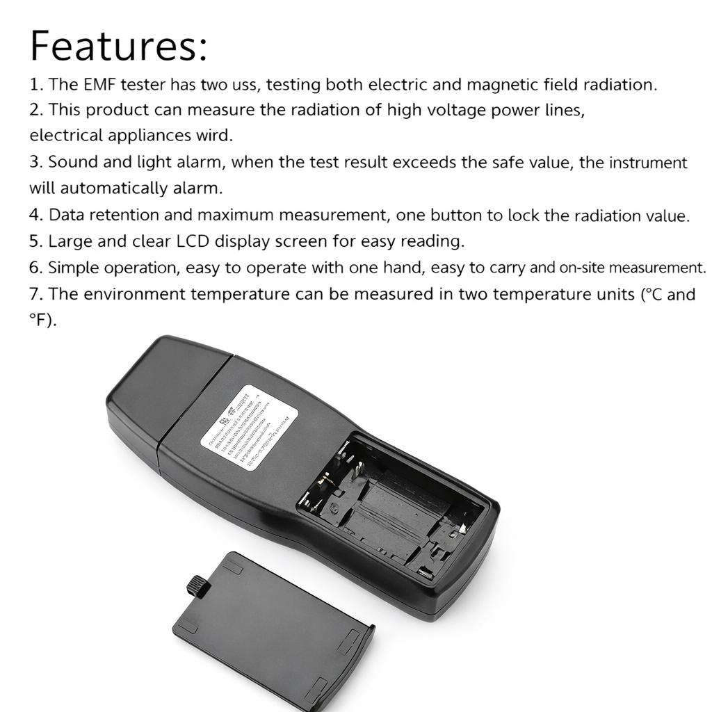 Smart Sensor AS1392 EMF Mini LCD Display Digital Electromagnetic Radiometer Tester With Battery