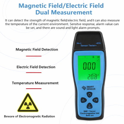 Smart Sensor AS1392 EMF Mini LCD Display Digital Electromagnetic Radiometer Tester With Battery