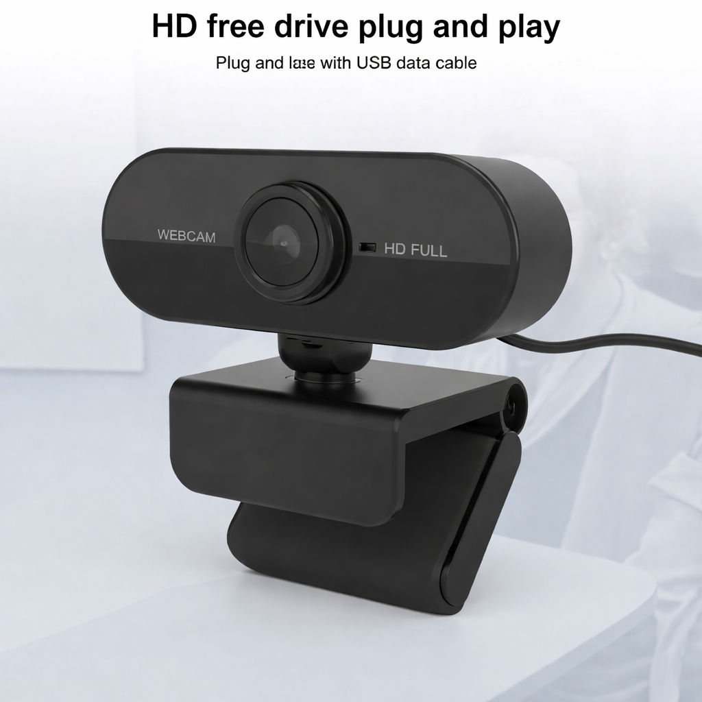 Fonehting Webcam for PC | USB Full HD 1080P Webcam with Noise Canceling Microphone | For PC Laptop Desktop Webcam with 360° Rotating Base Plug & Play for Video Calls, Live Streaming, Games and Conferences | Streaming camera