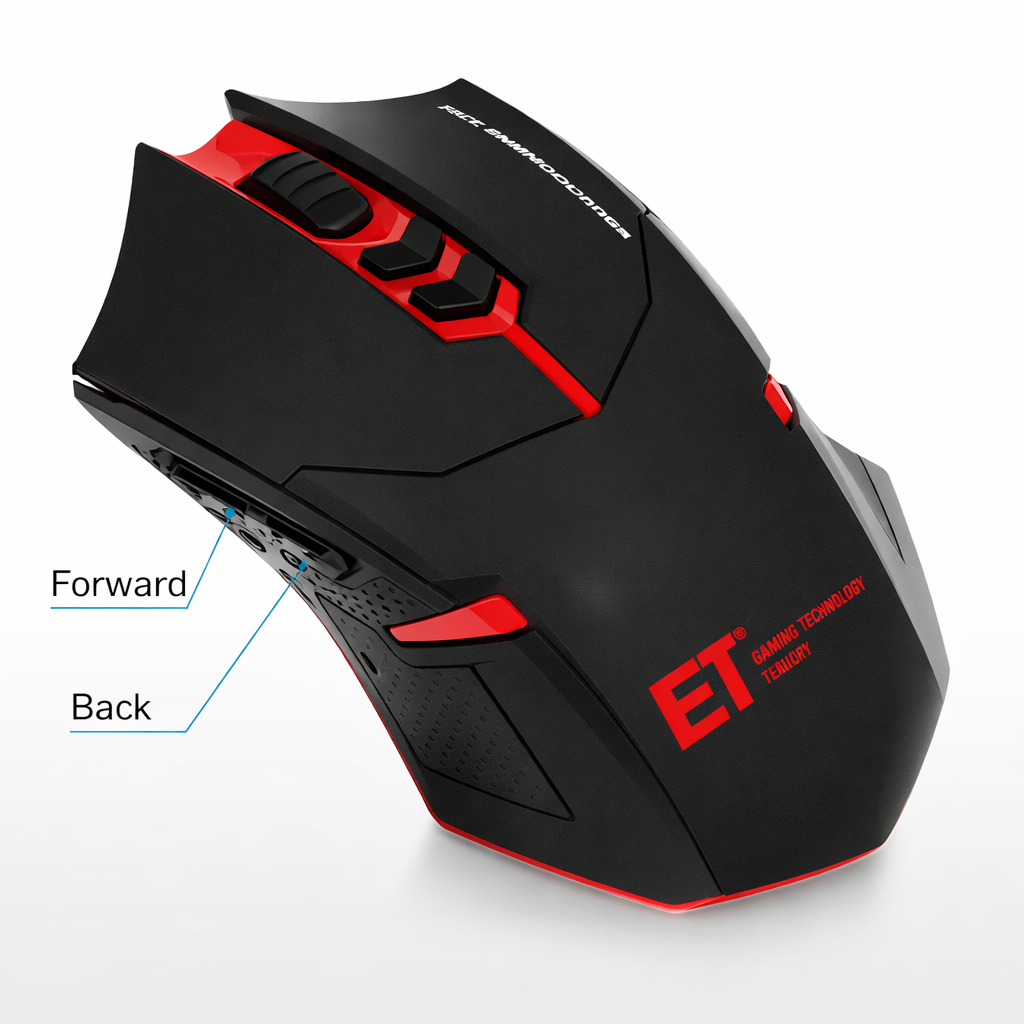 X08 Black/Red 1.5V 6.8mA 2.4Ghz Wireless Optical Gaming Mouse