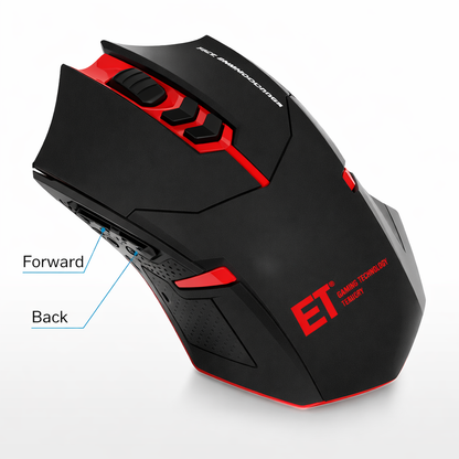 X08 Black/Red 1.5V 6.8mA 2.4Ghz Wireless Optical Gaming Mouse