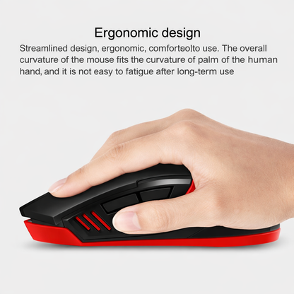 X08 Black/Red 1.5V 6.8mA 2.4Ghz Wireless Optical Gaming Mouse