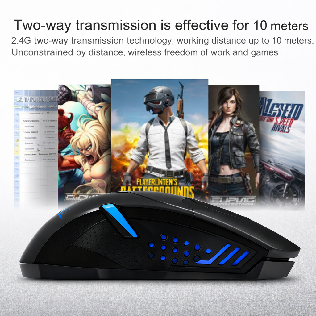 X08 Black/Red 1.5V 6.8mA 2.4Ghz Wireless Optical Gaming Mouse