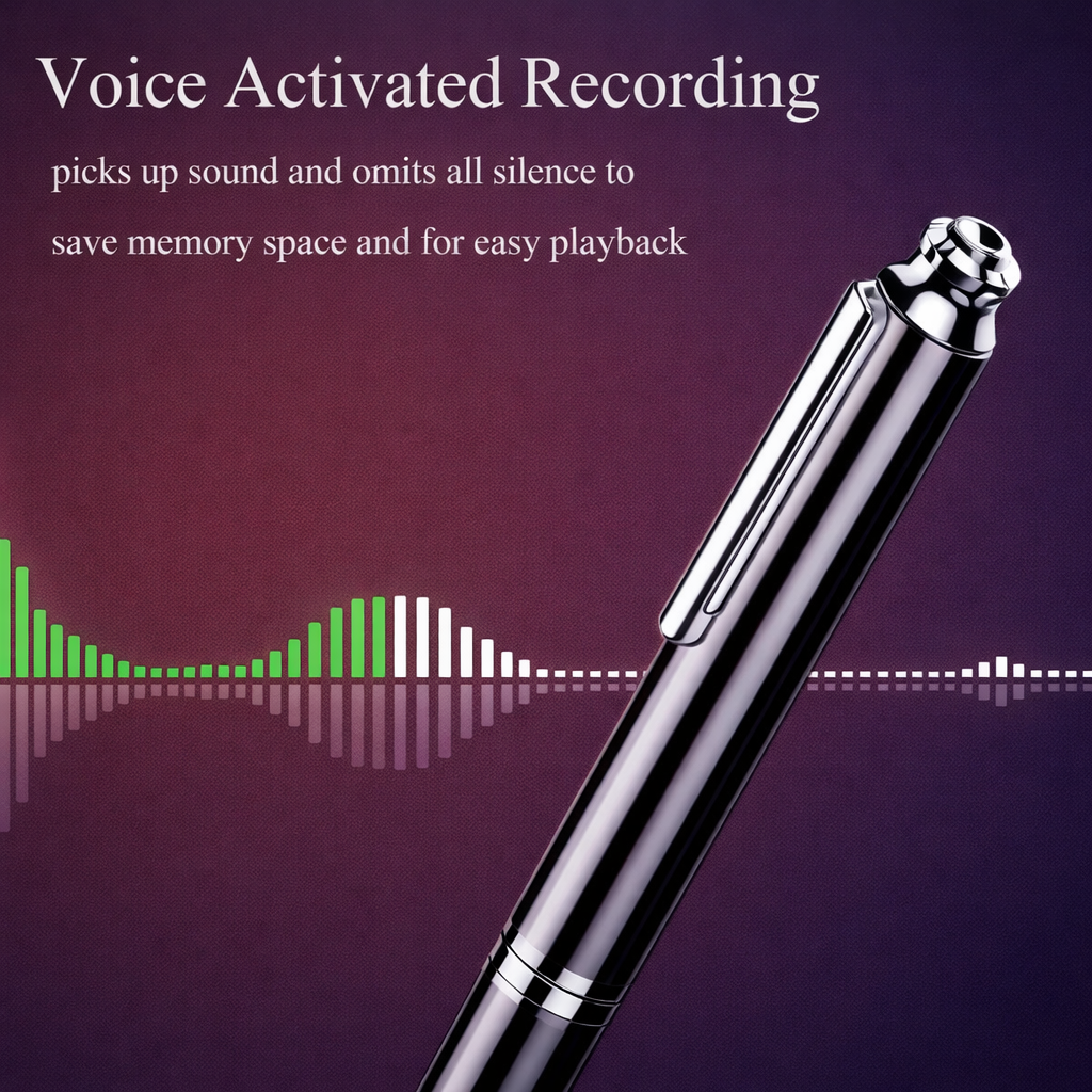 Pen Digital Voice Recorder with Playback Voice Activated Recorder for Lectures with Long Battery Life Metal Recording Device Easy to Use USB Rechargeable