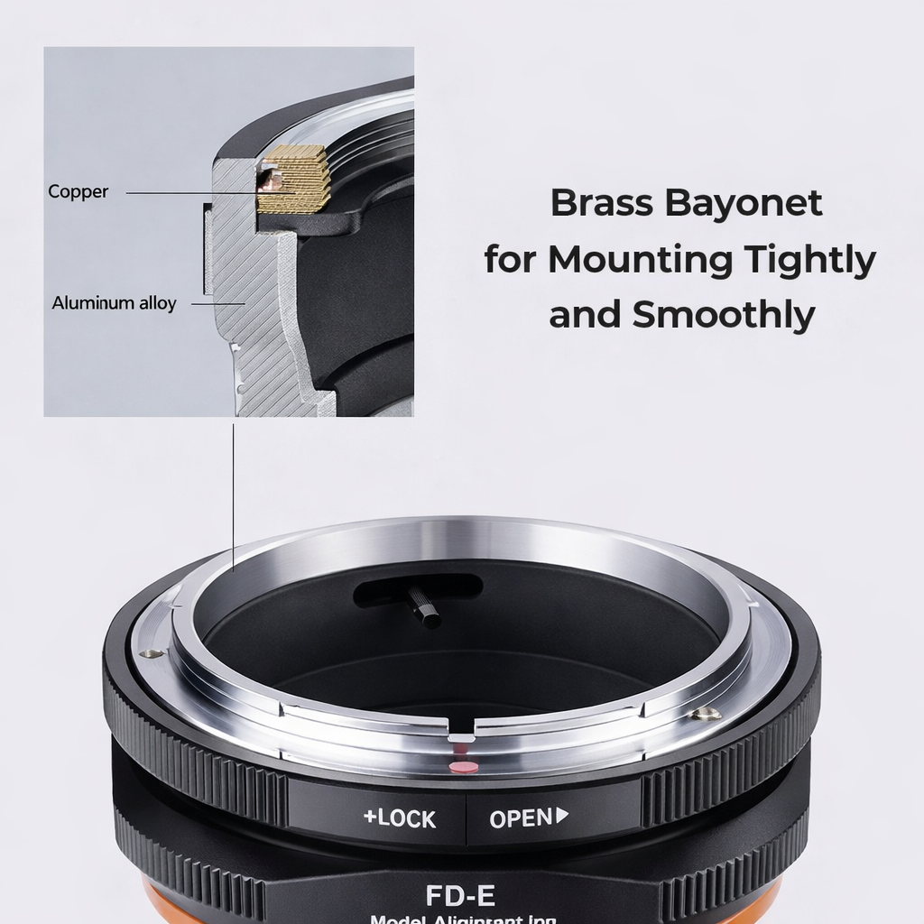 K&F CONCEPT FD to E Mount Lens Mount Adapter Plus, Manual FD FL Lens Adapter with Matting Varnish Design Compatible with Sony E Mount Cameras