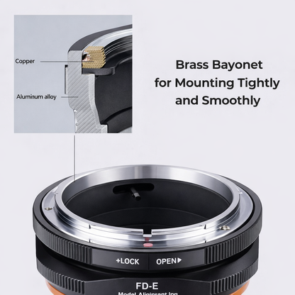 K&F CONCEPT FD to E Mount Lens Mount Adapter Plus, Manual FD FL Lens Adapter with Matting Varnish Design Compatible with Sony E Mount Cameras