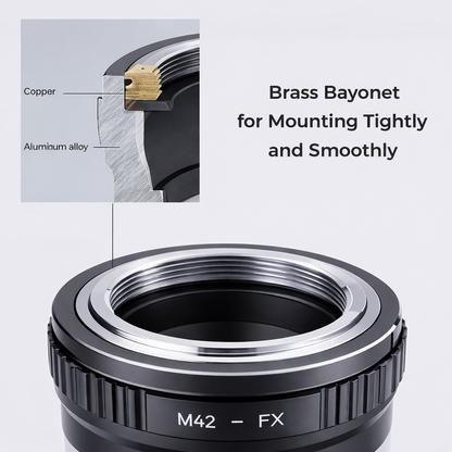 Manual lens adapter ring M42-FX