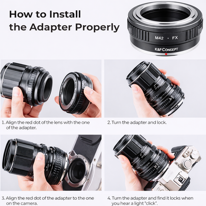 Manual lens adapter ring M42-FX