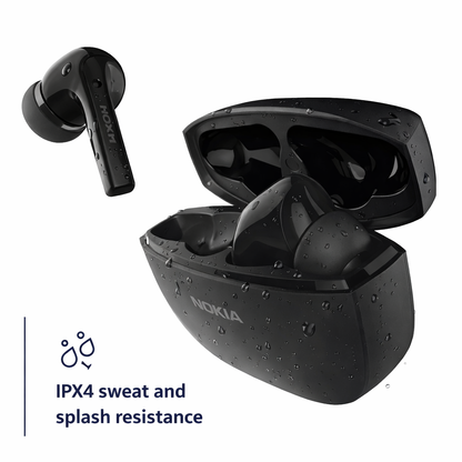 Nokia Go Earbuds+ True Wireless Earbuds TWS-201 (Black) - Portable Bluetooth 5.0 in-Ear Headphones with Touch Control - Comfortable Fit, Voice Assistant-Enabled, 26 Hours Use with Charging Case