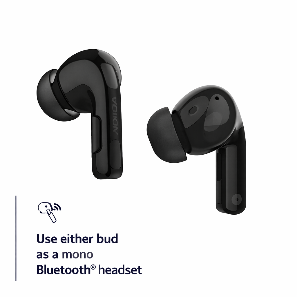 Nokia Go Earbuds+ True Wireless Earbuds TWS-201 (Black) - Portable Bluetooth 5.0 in-Ear Headphones with Touch Control - Comfortable Fit, Voice Assistant-Enabled, 26 Hours Use with Charging Case