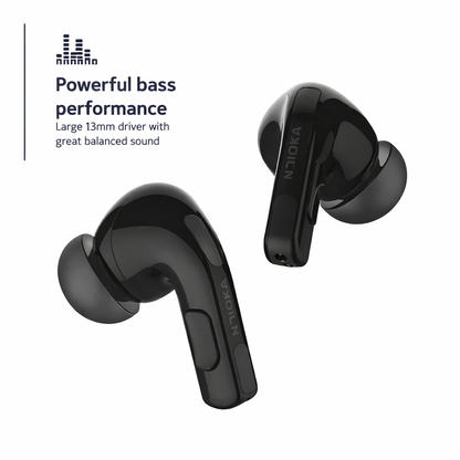 Nokia Go Earbuds+ True Wireless Earbuds TWS-201 (Black) - Portable Bluetooth 5.0 in-Ear Headphones with Touch Control - Comfortable Fit, Voice Assistant-Enabled, 26 Hours Use with Charging Case