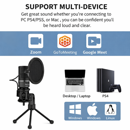 YANMAI Mic with USB Connector, Light-Weight, Condenser Microphone, RGB Lighting, Noise Canceling, Foldable Tripod for Live Streaming, Podcasting (SF-666R)