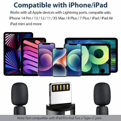 K9 Dual Wireless Lavalier Microphone for All Smartphones | Noise Cancellation Dual Mic Set with Receiver for Recording Interviews, Vlogs, YouTube, Reels