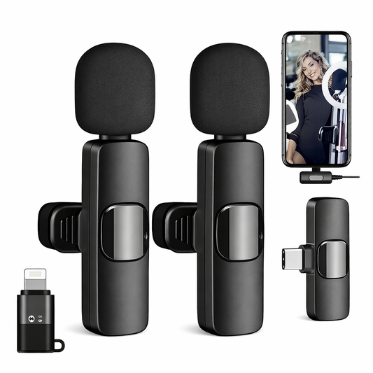 K9 Dual Wireless Lavalier Microphone for All Smartphones | Noise Cancellation Dual Mic Set with Receiver for Recording Interviews, Vlogs, YouTube, Reels