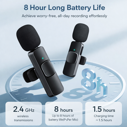 K9 Dual Wireless Lavalier Microphone for All Smartphones | Noise Cancellation Dual Mic Set with Receiver for Recording Interviews, Vlogs, YouTube, Reels