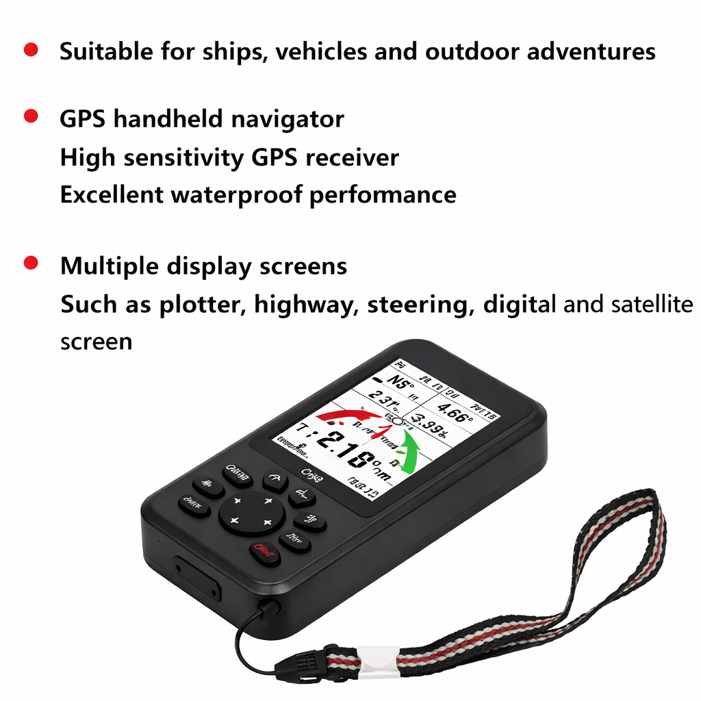 Handheld GPS Navigator With Different Navigation Screens, Waterproof Performance, 12 Tracks, 2998 Signals, Portable Navigation For Outdoor Activities, Perfect For Ships,